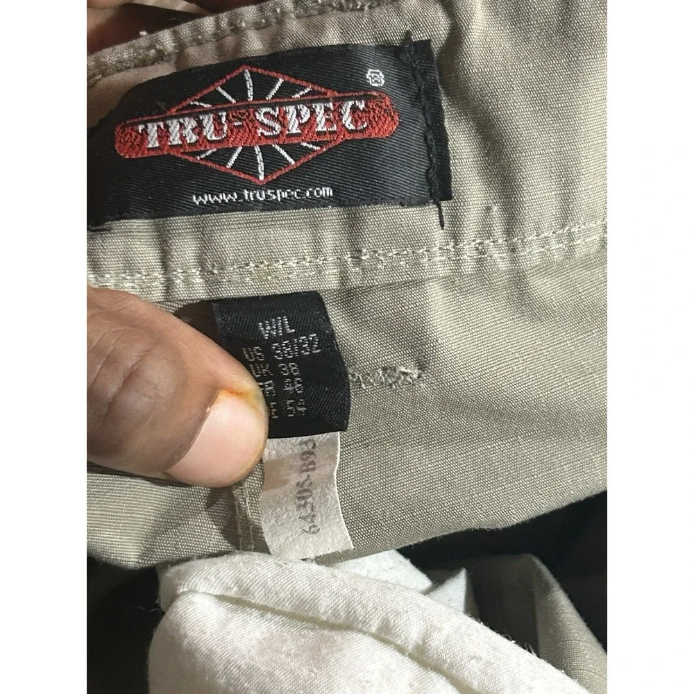 TRU-SPEC Tactical Utility Cargo Pants Khaki Men's Size 38x32 Ripstop Blend